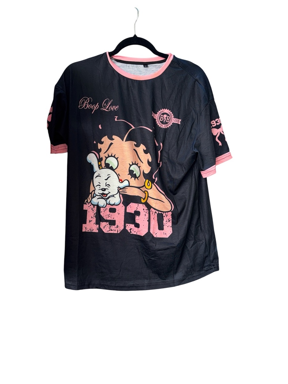 Betty Boop Black & Pink Graphic '1930' Short Sleeve Tee